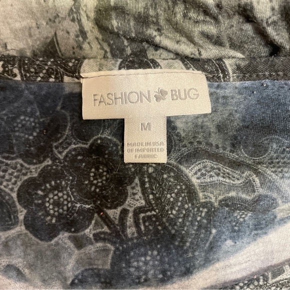 Fashion Bug Floral Print Ruffled Long Sleeve Blouse Size Medium - Picture 5 of 6